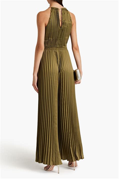 michael kors velvet jumpsuit|Michael Kors pleated jumpsuit.